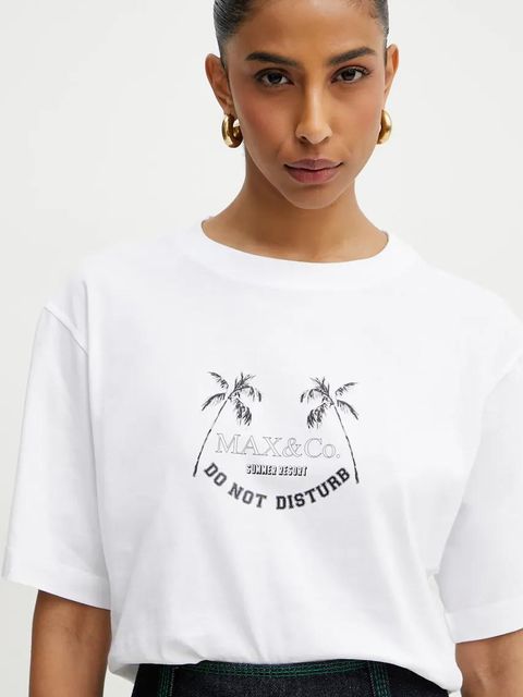 MAX&Co. t-shirt bawełniany damski kolor biały 2516941083200 - zdjęcie produktu nr 1
