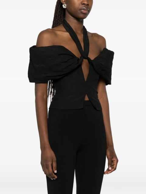 Magda Butrym tie-neck blouse - Black