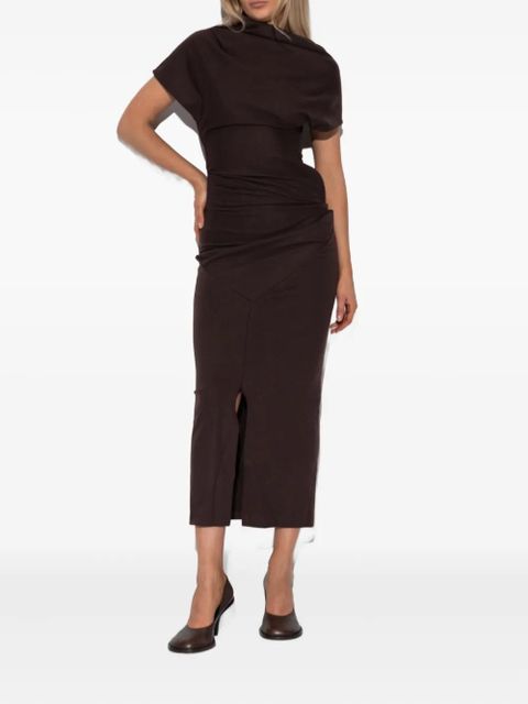 ENTIRE STUDIOS draped split midi dress - Brown