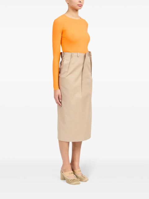 MM6 Maison Margiela pleat-detailing midi skirt - Neutrals