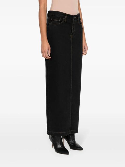 WARDROBE.NYC straight denim maxi skirt - Black