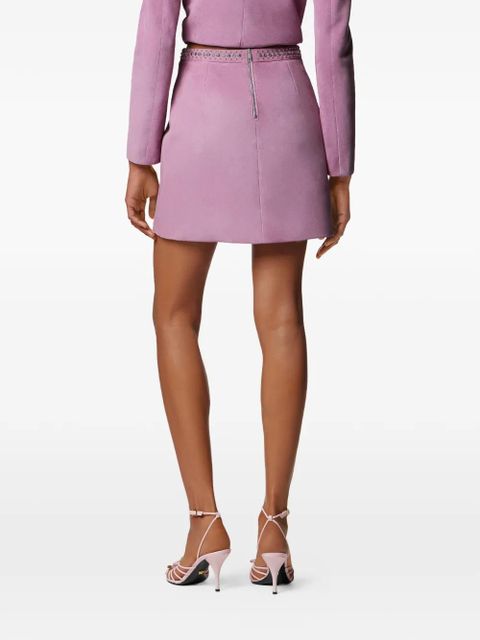 Versace embellished suede mini skirt - Pink