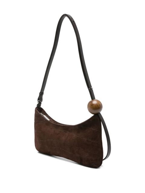 Jacquemus Le Bisou crocodile-effect wood-bead shoulder bag - Brown