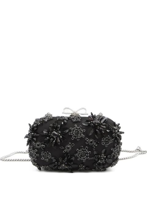 Self-Portrait floral crystal clutch bag - Black - zdjęcie produktu nr 1