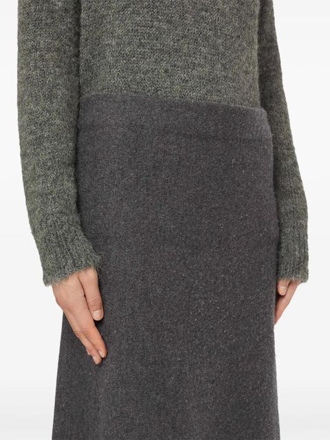 Jil Sander wool A-line midi skirt - Grey