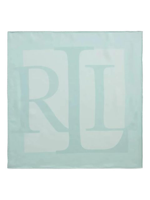 Lauren Ralph Lauren tonal-logo silk scarf - Blue - zdjęcie produktu nr 1