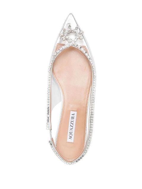 Aquazzura Seduction 20mm slingback ballerina shoes - Silver