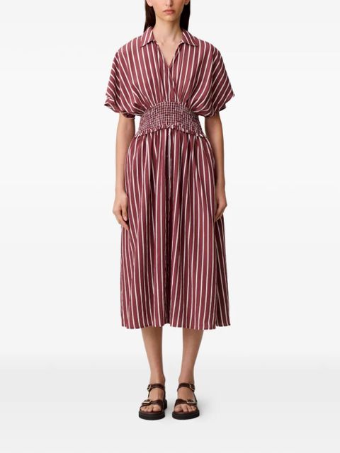 Claudie Pierlot striped midi dress - Brown
