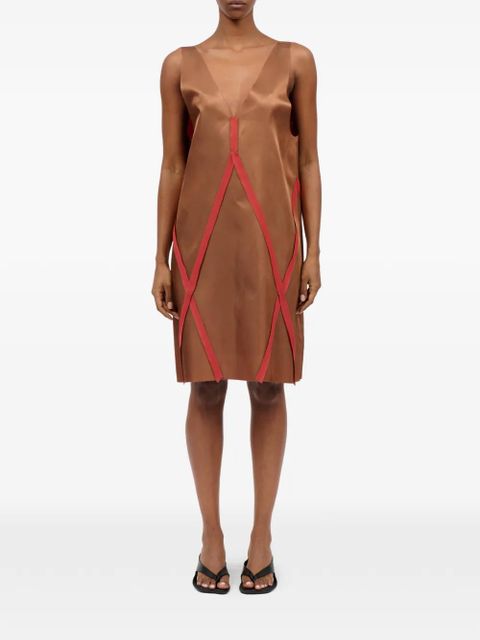 MM6 Maison Margiela V-neck panel mini dress - Brown - zdjęcie produktu nr 2