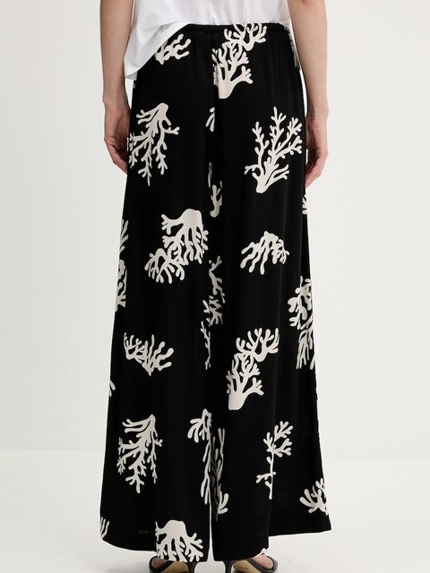 United Colors of Benetton spodnie damskie kolor czarny szerokie high waist 4QYZ5F00D