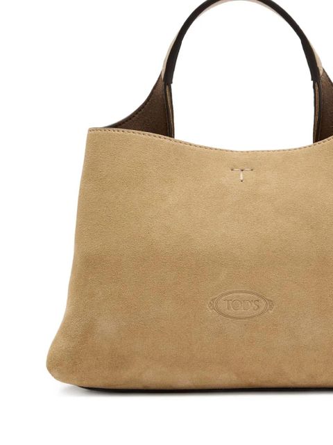 Tod's debossed-logo suede shoulder bag - Brown - zdjęcie produktu nr 2