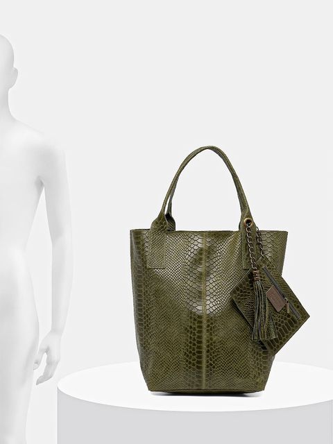 Answear.LAB torebka skórzana kolor zielony