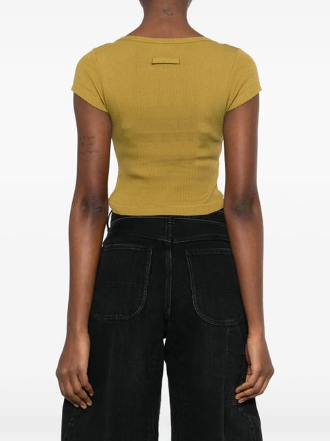 Jean Paul Gaultier ribbed label T-shirt - Green