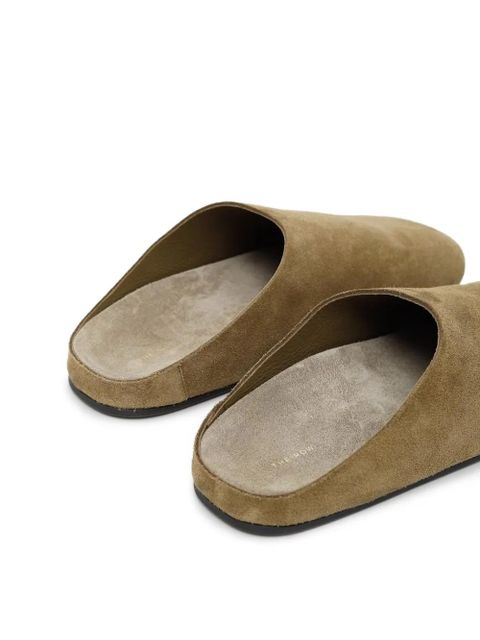 The Row suede flat mules - Green