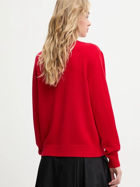 Answear.LAB sweter z wełny merino damski kolor czerwony lekki - zdjęcie produktu nr 2