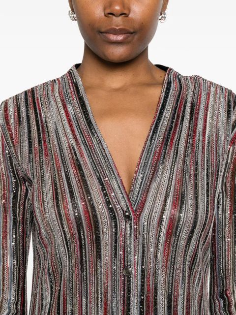 Missoni striped V-neck cardigan - Grey
