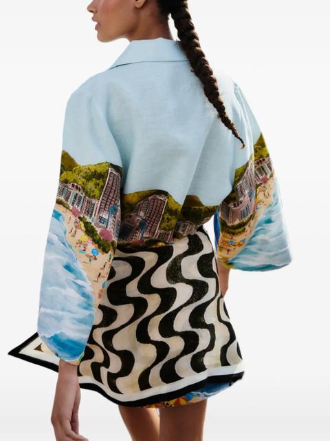 FARM Rio print tie dress - Blue