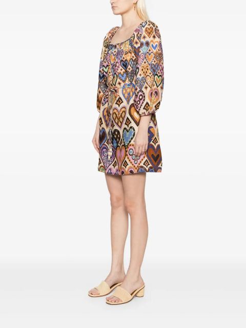 FARM Rio puff sleeves dress - Neutrals