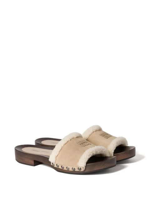 Miu Miu suede clog sandals - Brown - zdjęcie produktu nr 2