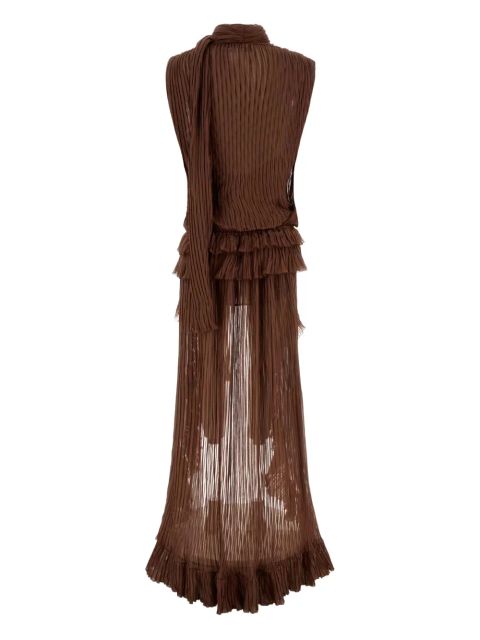 Blumarine silk chiffon dress - Brown