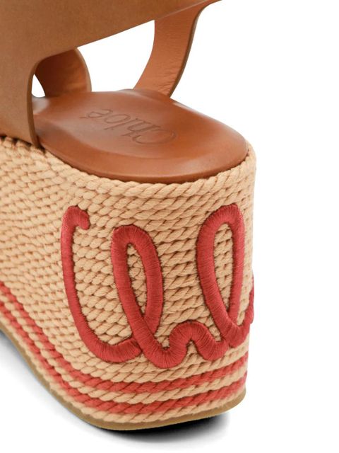 Chloé leather platform espadrilles - Neutrals