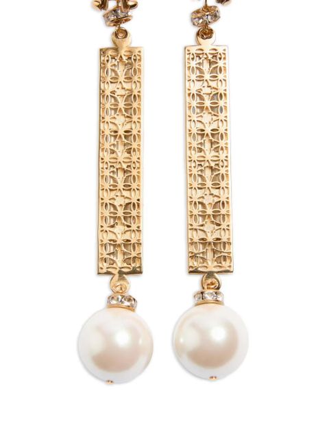 Valentino Garavani San Fin metal earrings with Swarovski® crystals and pearls - Gold