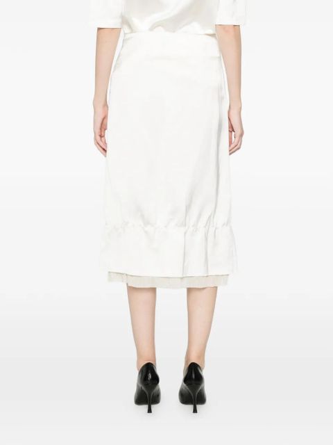 TOTEME layered satin midi skirt - Neutrals
