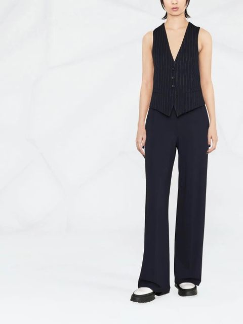 Max Mara pinstripe button-front sleeveless waistcoat - Blue - zdjęcie produktu nr 2