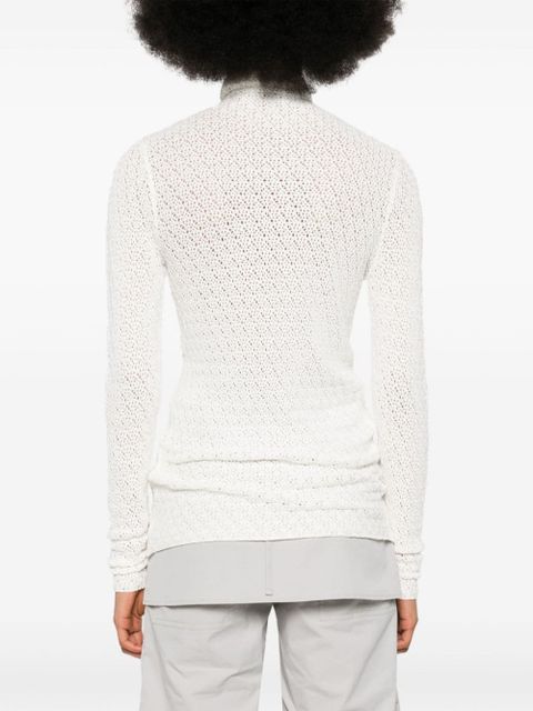 TOTEME high-neck crochet-knit jumper - Neutrals