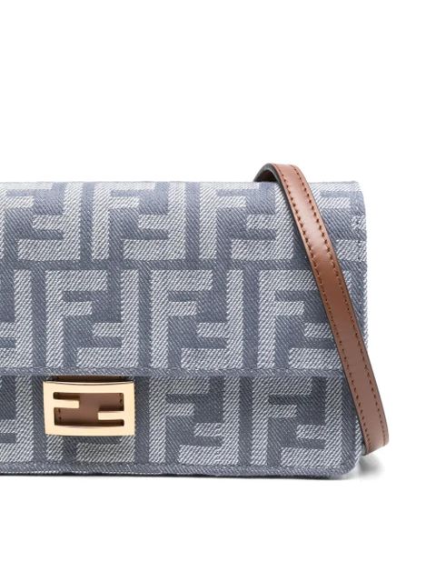 FENDI FF-logo canvas mini bag - Blue