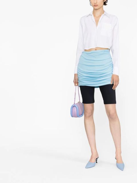 Tory Burch ruched high-waist skirt - Blue - zdjęcie produktu nr 2