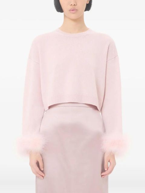 Valentino Garavani feather-detail cashmere sweater - Pink - zdjęcie produktu nr 2