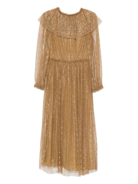 Ulla Johnson ruffled long-sleeve dress - Brown - zdjęcie produktu nr 2