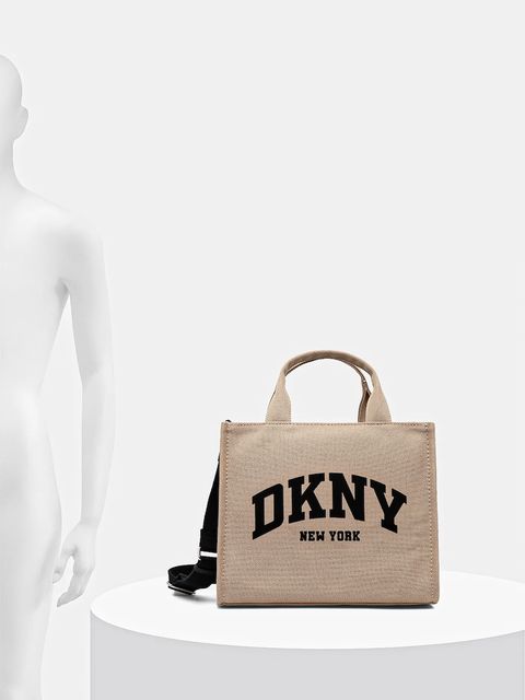 Dkny torebka bawełniana kolor beżowy R41AOR57