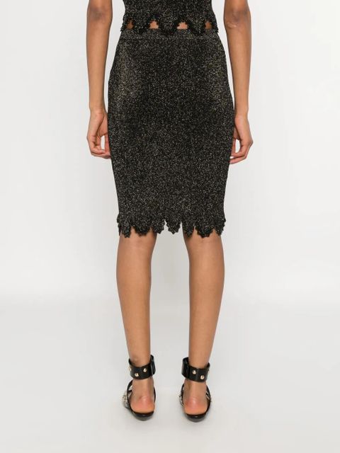 Chloé scallop knitted midi skirt - Black