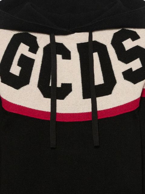 GCDS logo-embellishment hoodie - Black