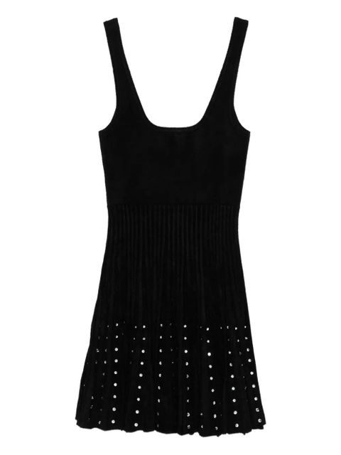 SANDRO rhinestone-embellished velvet dress - Black - zdjęcie produktu nr 1