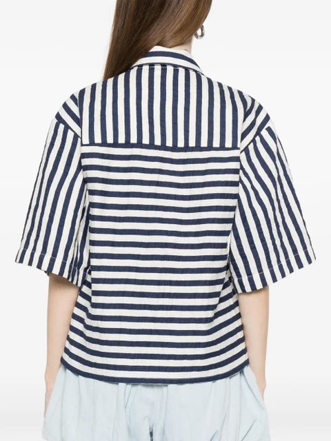 Maje striped chest-pocket shirt - Blue