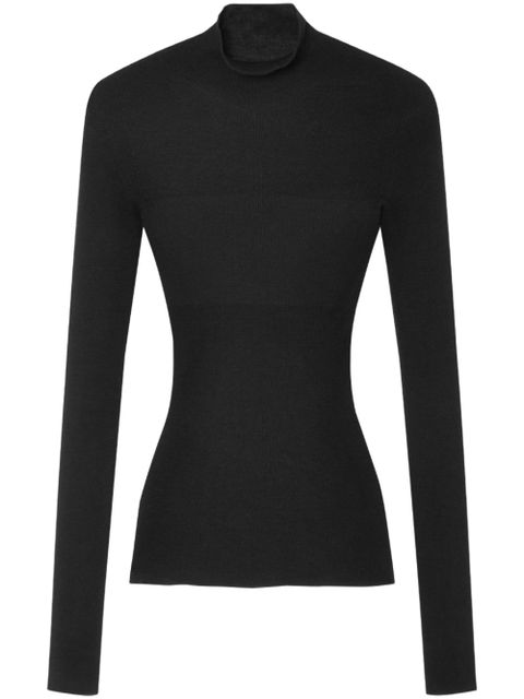 Versace wool ribbed-knit top - Black - zdjęcie produktu nr 1