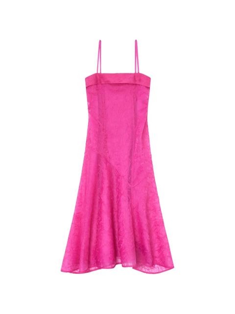 GANNI straps A-line midi dress - Pink - zdjęcie produktu nr 1