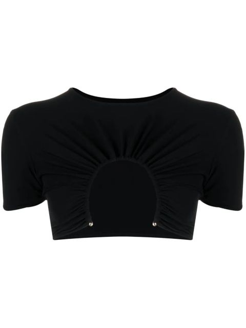 Christopher Esber cut-out cropped T-shirt - Black - zdjęcie produktu nr 1