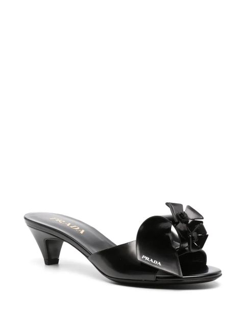 Prada 50mm floral-appliqué sandals - Black - zdjęcie produktu nr 2