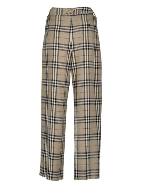 Burberry Check pleated trousers - Neutrals - zdjęcie produktu nr 2