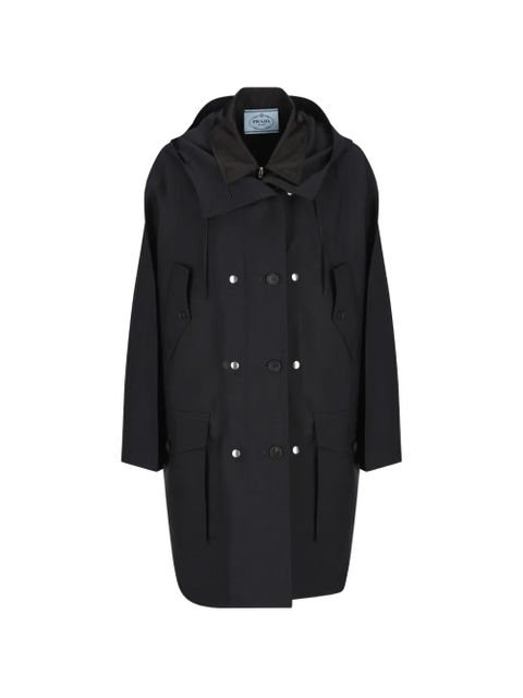 Prada hooded button-fastening coat - Black - zdjęcie produktu nr 1