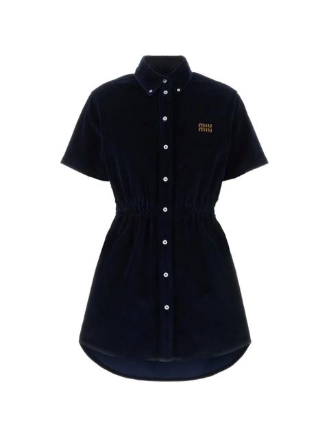 Miu Miu corduroy-texture mini dress - Blue - zdjęcie produktu nr 1