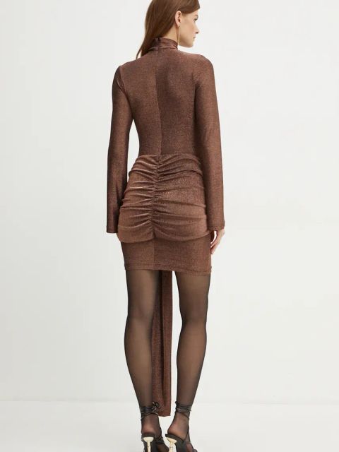 Bardot sukienka SERAPHINA kolor pomarańczowy mini dopasowana 59556DB