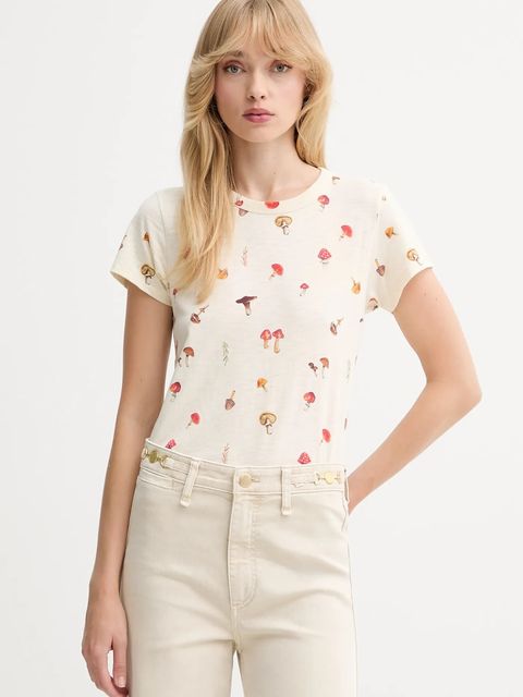 Rag & Bone t-shirt bawełniany damski kolor beżowy RE6E25FT3SW - zdjęcie produktu nr 1