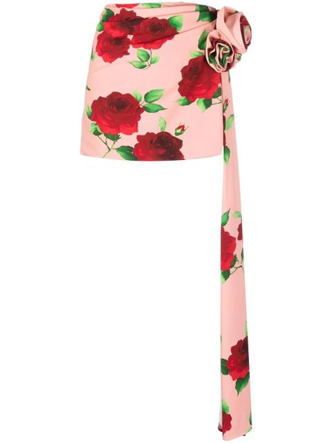 Magda Butrym rose-print draped miniskirt - Pink - zdjęcie produktu nr 1