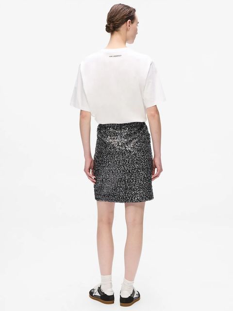 Karl Lagerfeld spódnica kolor szary mini ołówkowa A4W12016 - zdjęcie produktu nr 2