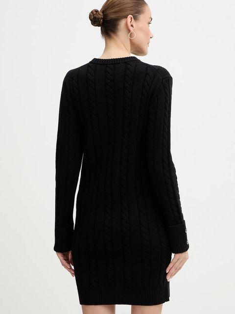 Guess sukienka z dodatkiem wełny ELSA kolor czarny mini prosta W5BK46 Z1192